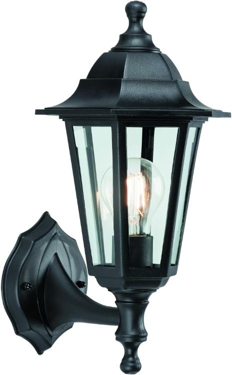 Picture of Mayflower Outdoor Wall Light – Traditional Black Lantern, IP44 Rated, Weatherproof & Reversible Traditional Retro Design for Garden, Porch, Patio