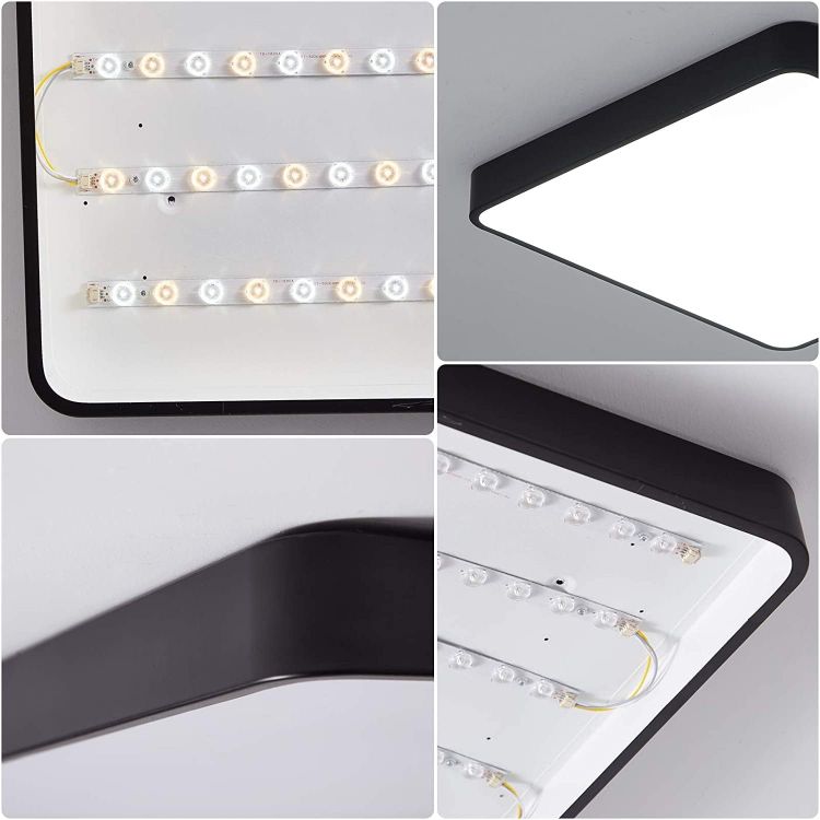 Energy-efficient square LED ceiling light with flicker-free eye-friendly illumination