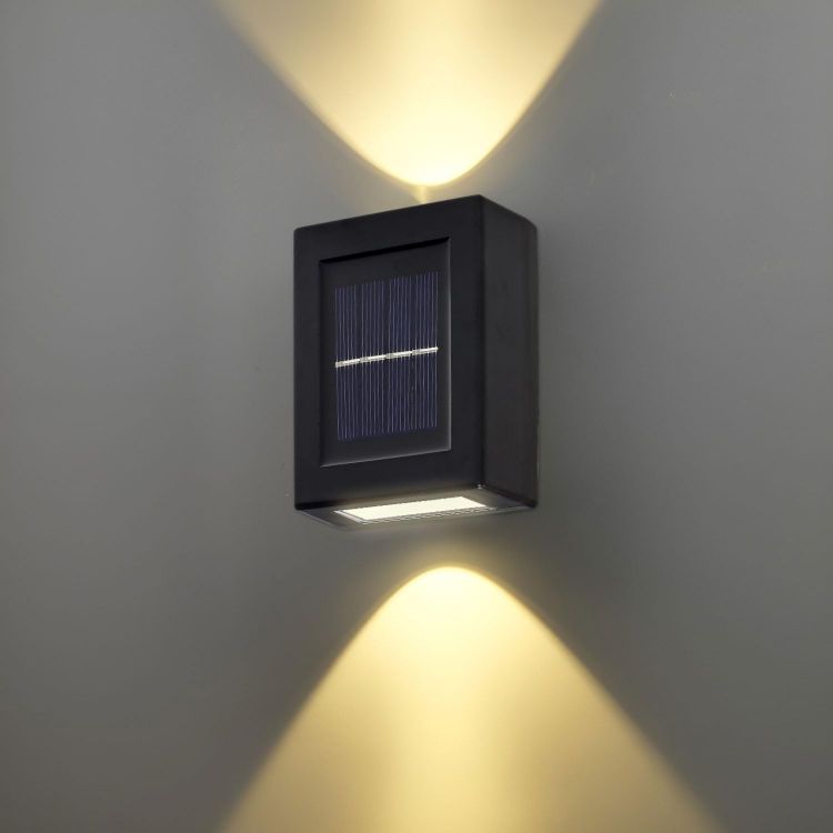 Picture of Up Down LED Solar Wall Light - IP65 Waterproof, Warm White Glow, Dual Beam, 4 Pack