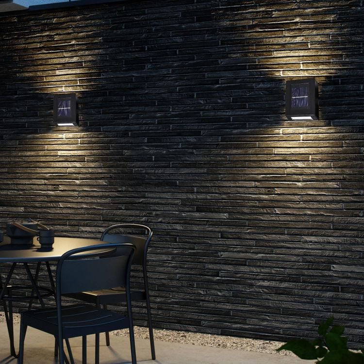 Picture of Up Down LED Solar Wall Light - IP65 Waterproof, Warm White Glow, Dual Beam, 4 Pack