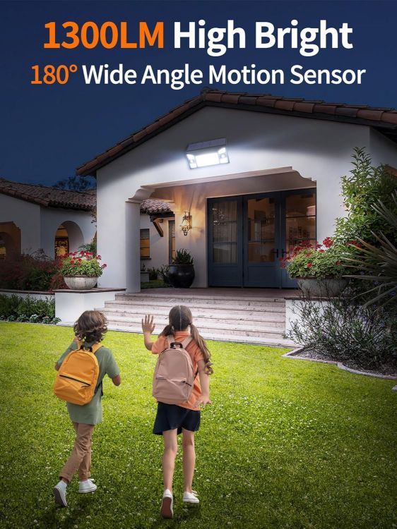 Picture of Outdoor Security Solar Wall Light - Motion Sensor, 270° Wide Angle, IP65 Waterproof