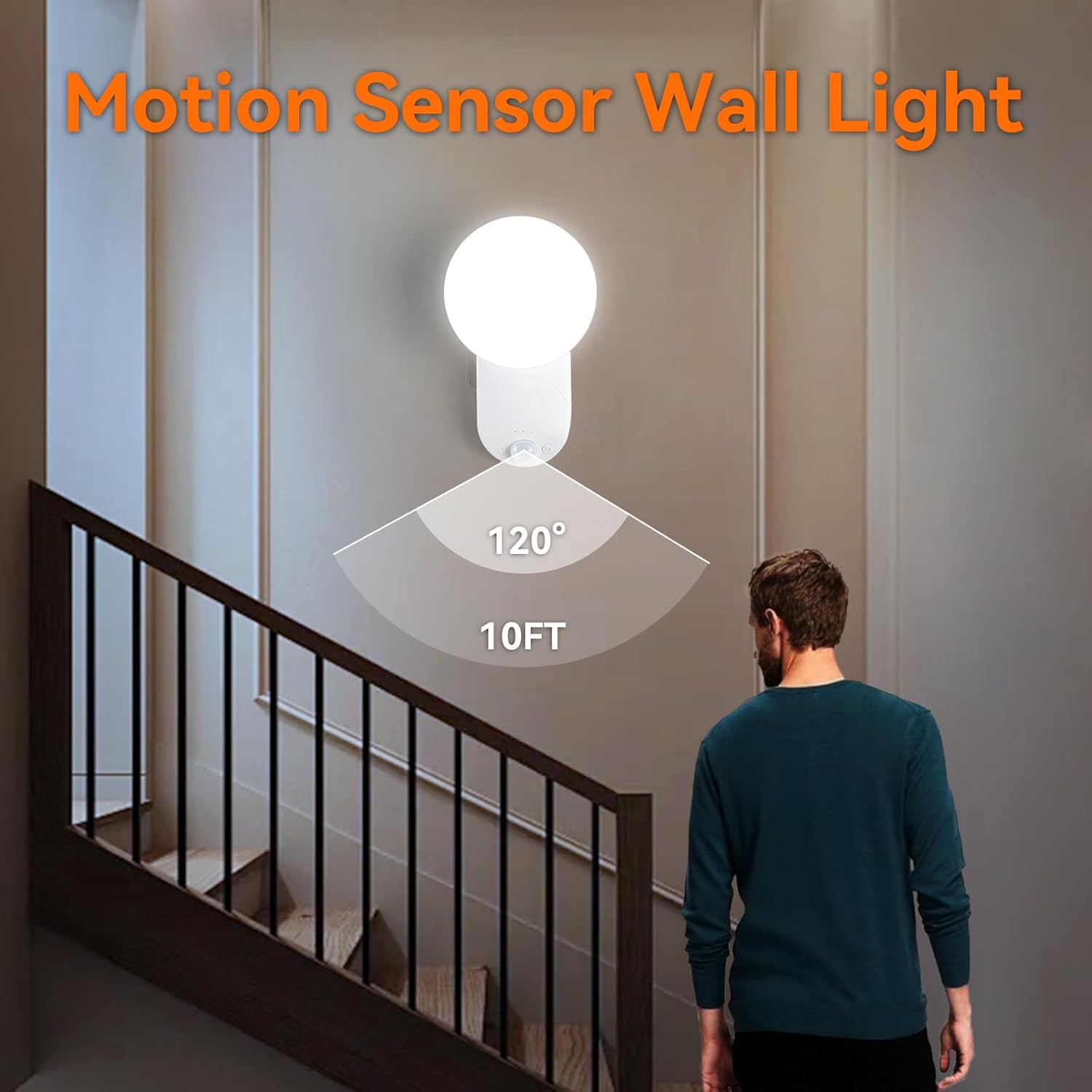 Rechargeable Motion Sensor Wall Light – Wireless LED, Adjustable Angle ...