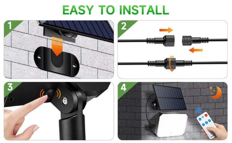 Picture of 190 LED Security Wall Light – Motion Sensor, IP65 Waterproof, Remote Control, Solar Powered