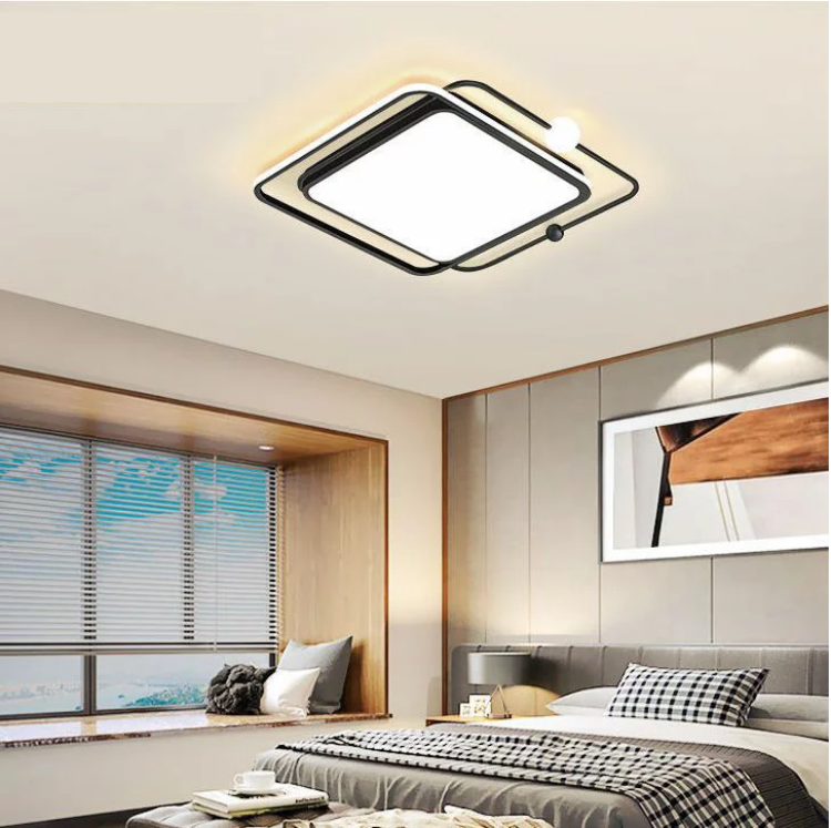 Picture of 36W LED Ceiling Light, 50CM Modern Curved Design LED Ceiling Lamp with Switch Control, 3 Color Dimmable Flush Mount Ceiling Lighting Fixture 