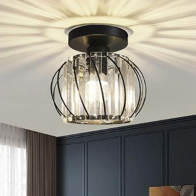 Show details for Chandelier Crystals Ceiling Light – Small Semi-Flush Mount Fixture for Kitchens, Hallways, Dining Rooms, Living Rooms, and Bars Picture of Chandelier Crystals Ceiling Light – Small Semi-Flush Mount Fixture for Kitchens, Hallways, Dining Rooms, Living Rooms, and Bars