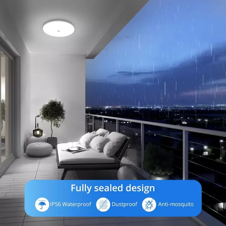 Round PIR Motion Sensor LED Ceiling Panel Light 1800 Lumens