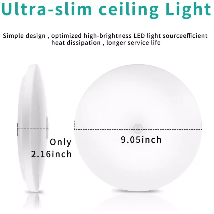 Modern Round LED Ceiling Light with PIR Sensor