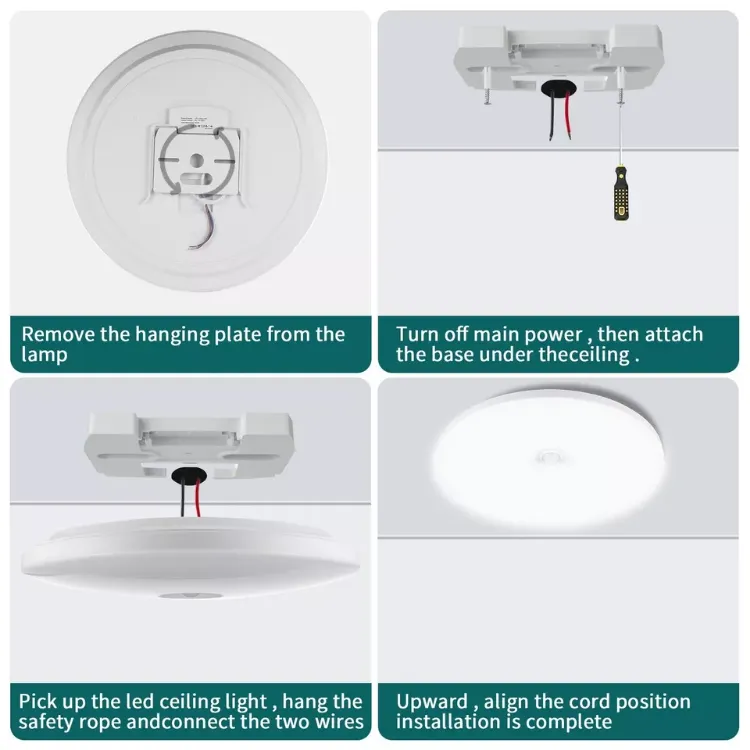 Picture of 18W LED Ceiling Light PIR Motion Sensor Light For Bathroom, Kitchen, Living Room, Round LED Ceiling Light