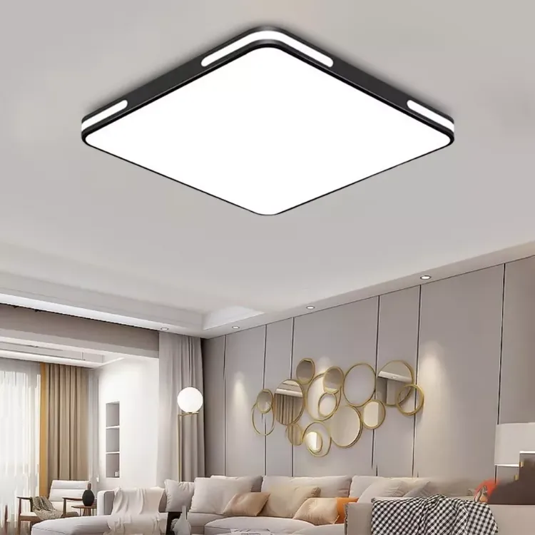 Picture of 36W LED Ceiling Light, Bathroom Lights Ceiling, Waterproof Square Black Flush Ceiling Light for Living Room