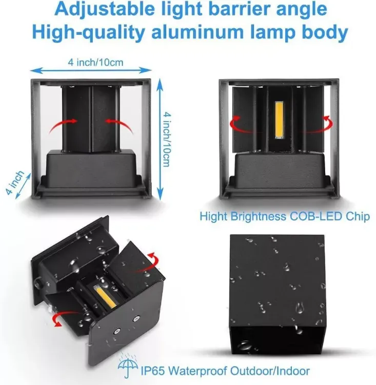 Picture of 12W LED Up & Down Indoor Wall Light – IP65 Waterproof, Wall Sconce Light, Heat Resistant, long Lifespan