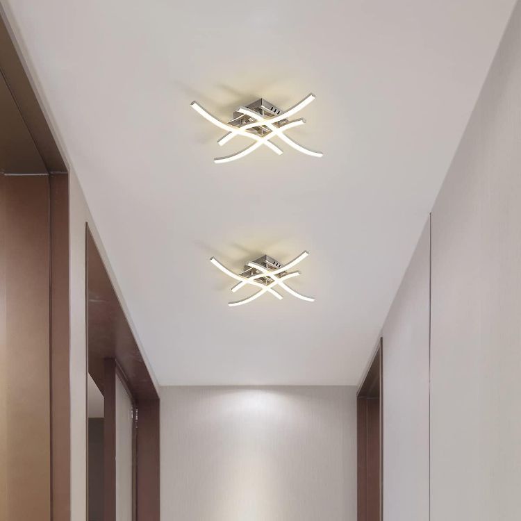 Picture of Modern LED Ceiling Light 4 Wave Light Living Room Kitchen Curved Pendant Lamp