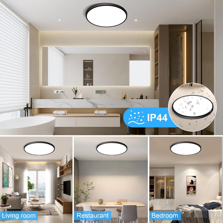 Dimmable LED ceiling light with daylight natural and warm white options