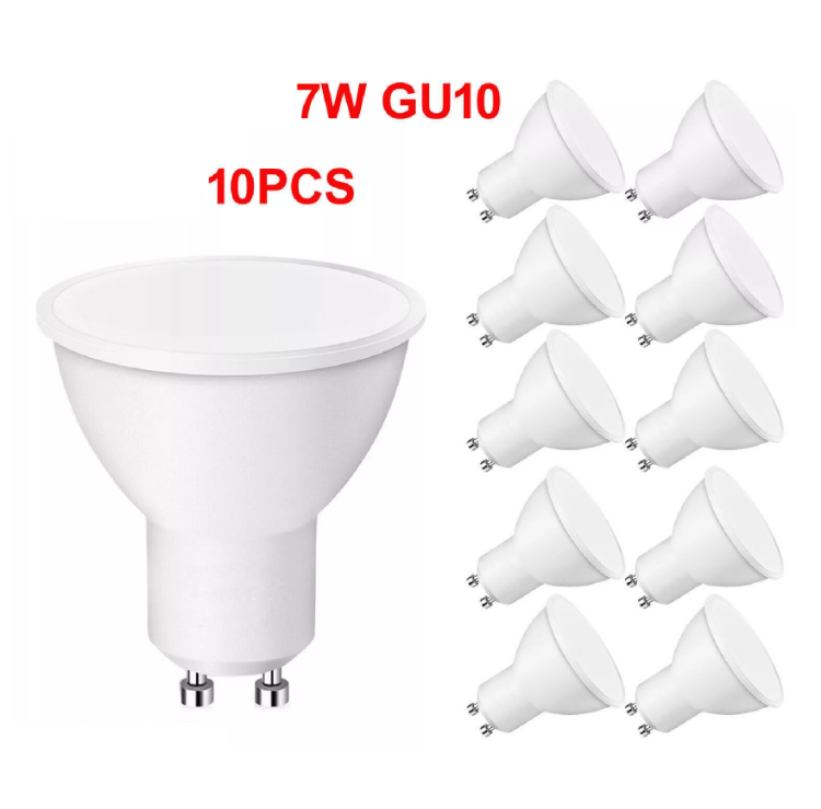 Picture of 10x LED GU10 Light Bulbs 7W Energy-Saving Spotlights |  Cool White 120° Beam Angle