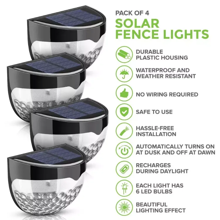 Picture of LED Solar Wall Light - IP65 Waterproof, Weather Resistant, Super Bright Light , 4 Pack