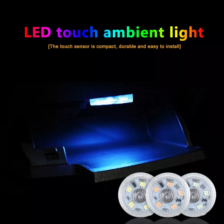 Picture of 2PCS Mini LED Touch-Sensor Lights Self-Adhesive, One-Button Operation for Home & Car Use