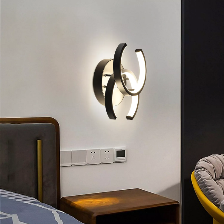 Contemporary C-shaped LED ceiling lamp for residential spaces