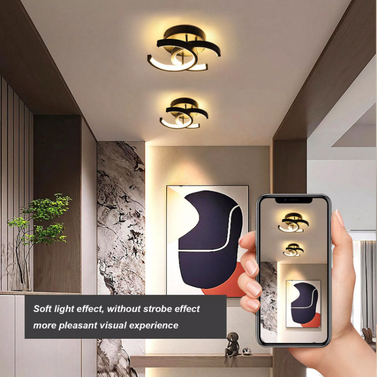 Easy-install LED ceiling light for hallways, living room, and stairs