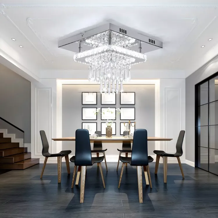 Picture of Modern LED Crystal Ceiling Light – Square Minimalist Lamp for Living Room & Bedroom