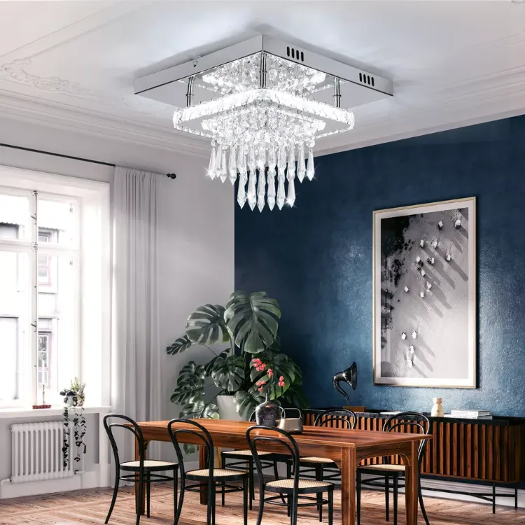 Picture of Modern LED Crystal Ceiling Light – Square Minimalist Lamp for Living Room & Bedroom