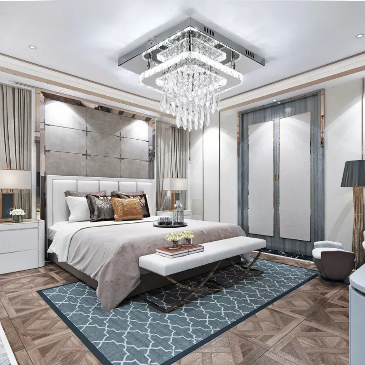 Picture of Modern LED Crystal Ceiling Light – Square Minimalist Lamp for Living Room & Bedroom