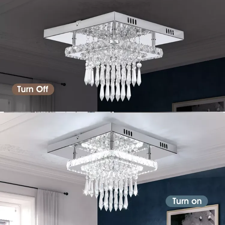 Picture of Modern LED Crystal Ceiling Light – Square Minimalist Lamp for Living Room & Bedroom