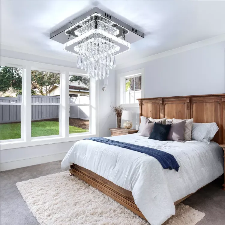 Picture of Modern LED Crystal Ceiling Light – Square Minimalist Lamp for Living Room & Bedroom