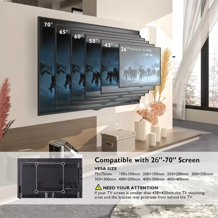 Picture of Universal TV Wall Mount Bracket Swivel & Tilt for 32” to 70” LCD, LED, Plasma TVs