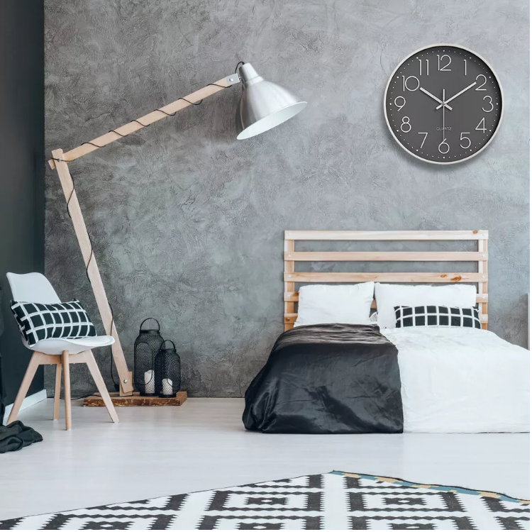 Picture of Modern Round Silent Wall Clock – Non-Ticking Minimalist Design for Study, Bedroom & Living Room