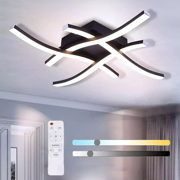 Picture of Modern Dimmable LED Ceiling Light – 4-Wave Pendant Lamp for Living Room & Bedroom