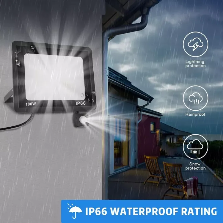IP66 waterproof 50W LED flood light with adjustable PIR sensor