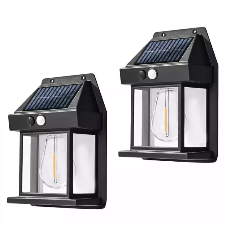 Picture of LED Solar Wall Light - Motion Sensor, Warm Tungsten Glow, IP65 Waterproof, Outdoor Security Light