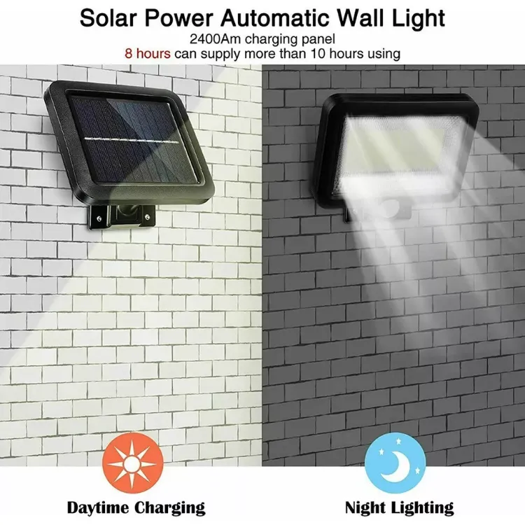 Picture of 100 LED Solar Wall Light - PIR Motion Sensor, IP65 Waterproof, Outdoor Security Light, Street Lamp
