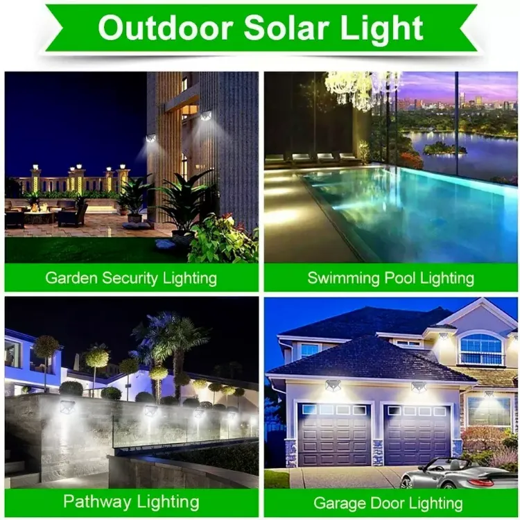 Picture of 100 LED Solar Wall Light - Motion Sensor, IP65 Waterproof, Outdoor Security Light, Weather Resistant, 4 Pack
