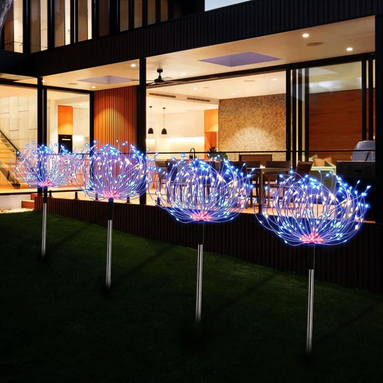 Picture of 480 LED Firework Solar Light - IP65 Waterproof, 8 Modes, Starburst Garden Light, 4 Pack