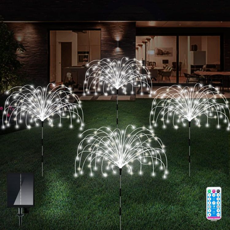 Picture of 480 LED Firework Solar Light - IP65 Waterproof, 8 Modes, Starburst Garden Light, 4 Pack