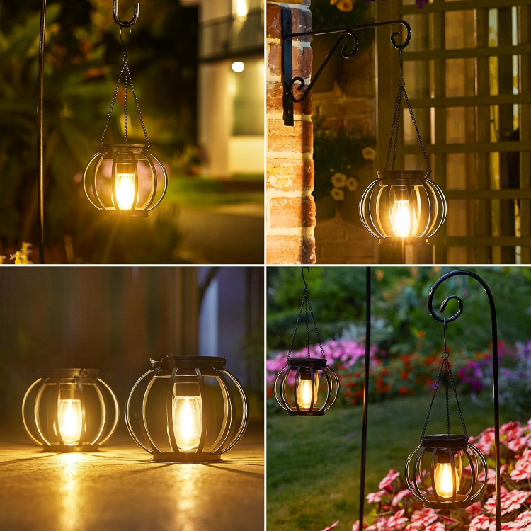Picture of Hanging Lantern Outdoor Solar Light - IP65 Waterproof, Solar-powered, Auto On/Off, Energy Saving