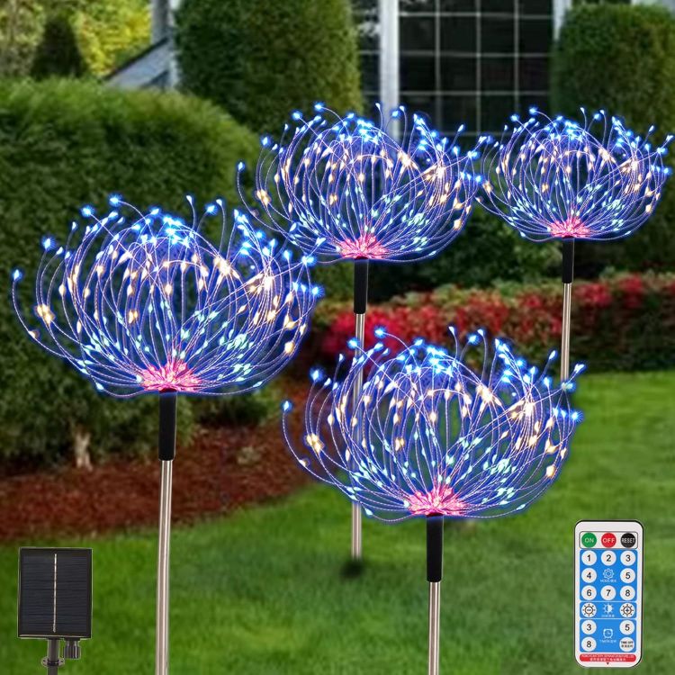 Picture of 480 LED Firework Solar Light - IP65 Waterproof, 8 Modes, Starburst Garden Light, 4 Pack