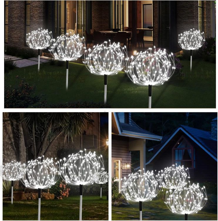 Picture of 480 LED Firework Solar Light - Starburst Garden Light, Waterproof, 8 Modes, Remote Controlled, Rechargeable battery. (4 Pack)