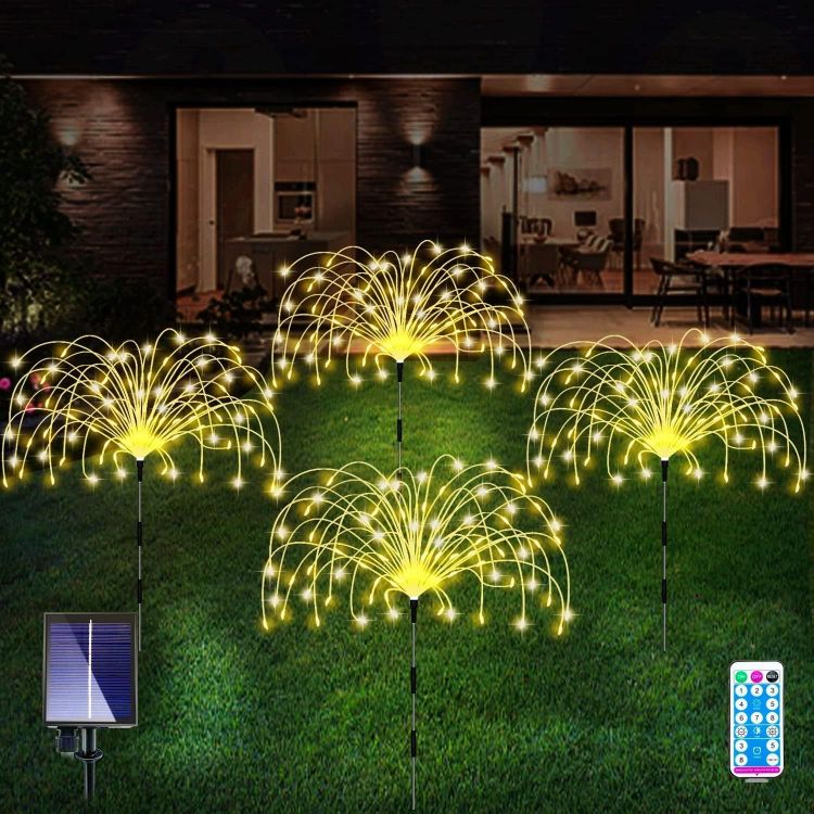 Picture of 480 LED Firework Solar Light - IP65 Waterproof, 8 Modes, Starburst Garden Light, 4 Pack