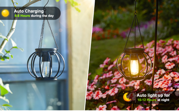 Picture of Lantern Solar Light - IP65 Waterproof, Hanging Outdoor Light, Solar-powered, Auto On/Off