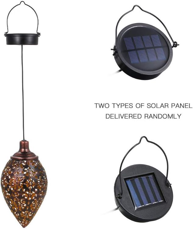 Picture of Hanging Lantern Outdoor Solar Light - IP65 Waterproof, Modern Hanging Lamp, Auto On/Off