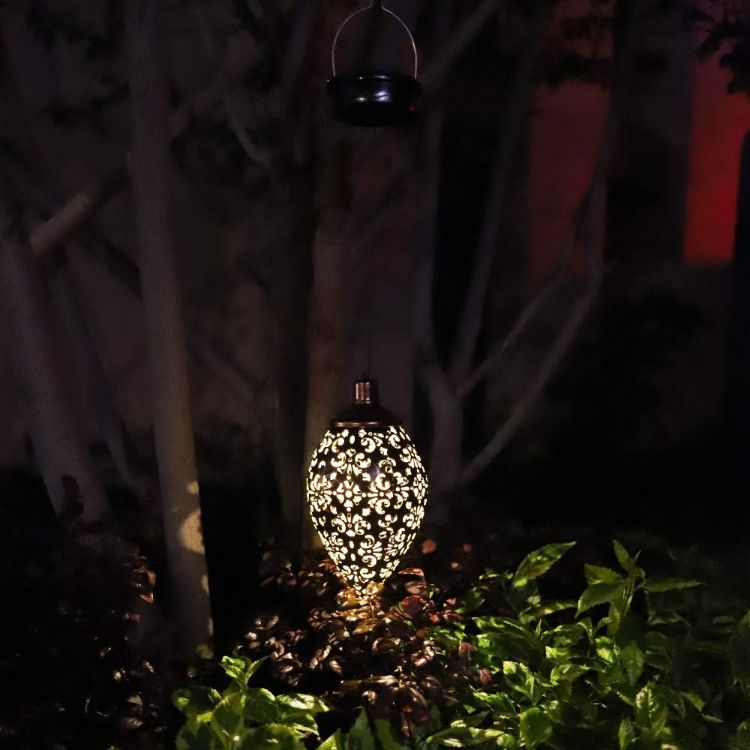 Picture of Hanging Lantern Outdoor Solar Light - IP65 Waterproof, Modern Hanging Lamp, Auto On/Off
