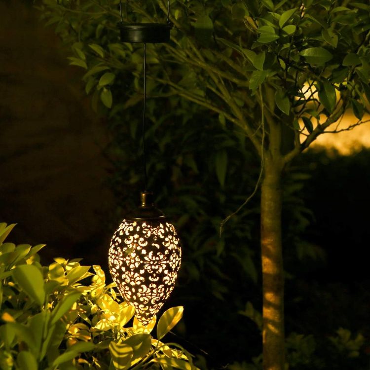 Picture of Hanging Lantern Outdoor Solar Light - IP65 Waterproof, Modern Hanging Lamp, Auto On/Off