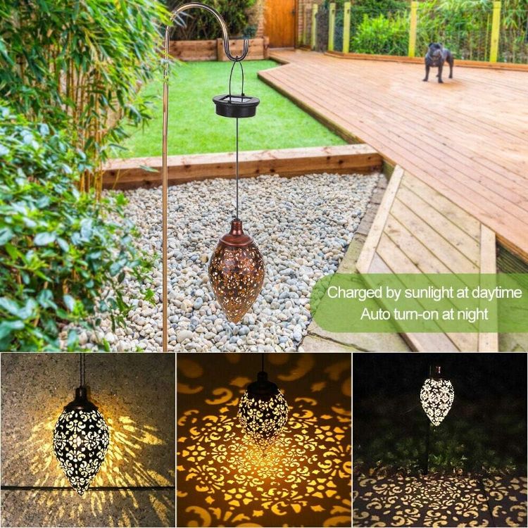 Picture of Hanging Lantern Outdoor Solar Light - IP65 Waterproof, Modern Hanging Lamp, Auto On/Off