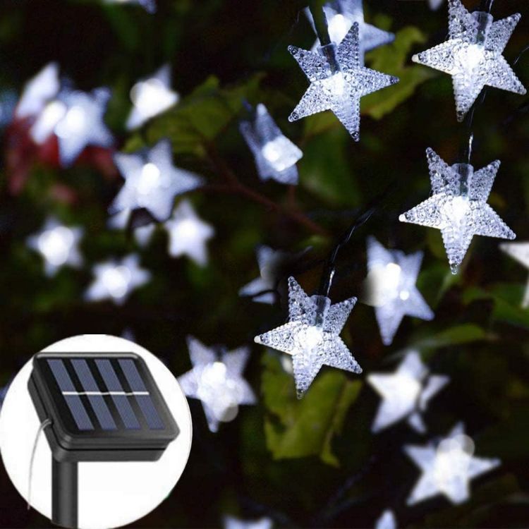 Picture of 50 LED Star Fairy Light - Solar Powered, IP65 Waterproof, 8 Modes, Rechargeable Battery, String Light