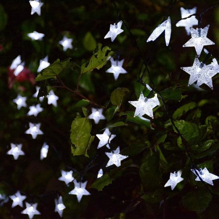 Picture of 50 LED Star Fairy Light - Solar Powered, IP65 Waterproof, 8 Modes, Rechargeable Battery, String Light