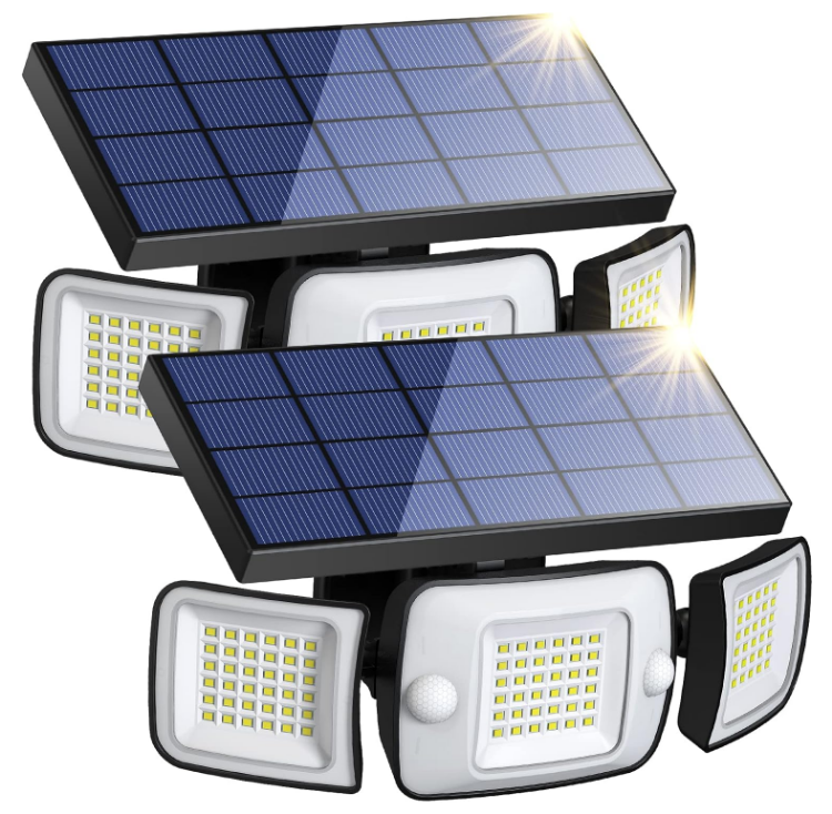 Picture of 3 Head LED Solar Security Light - Wide Angle, Motion Sensor, IP65 Waterproof, Outdoor Light