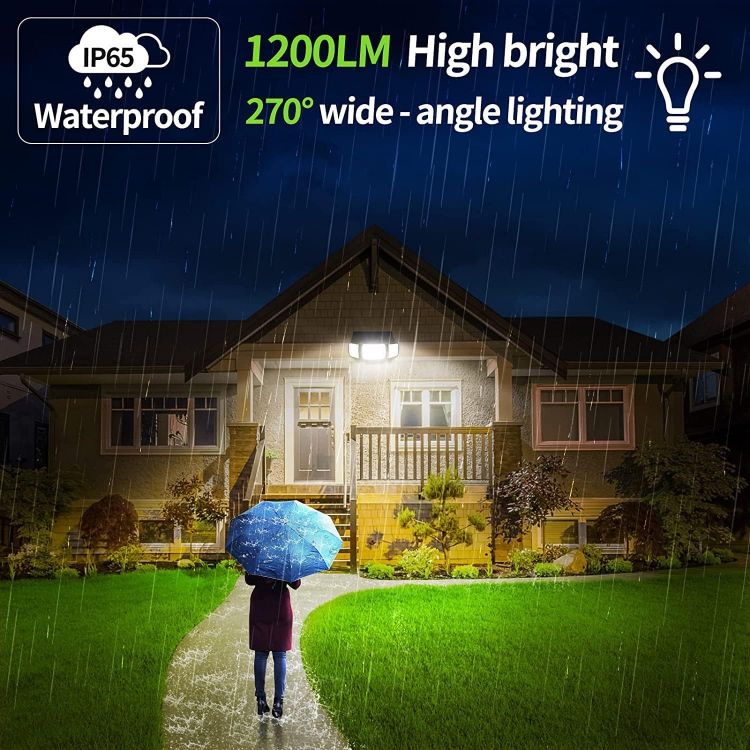 Picture of 3 Head LED Solar Security Light - Wide Angle, Motion Sensor, IP65 Waterproof, Outdoor Light