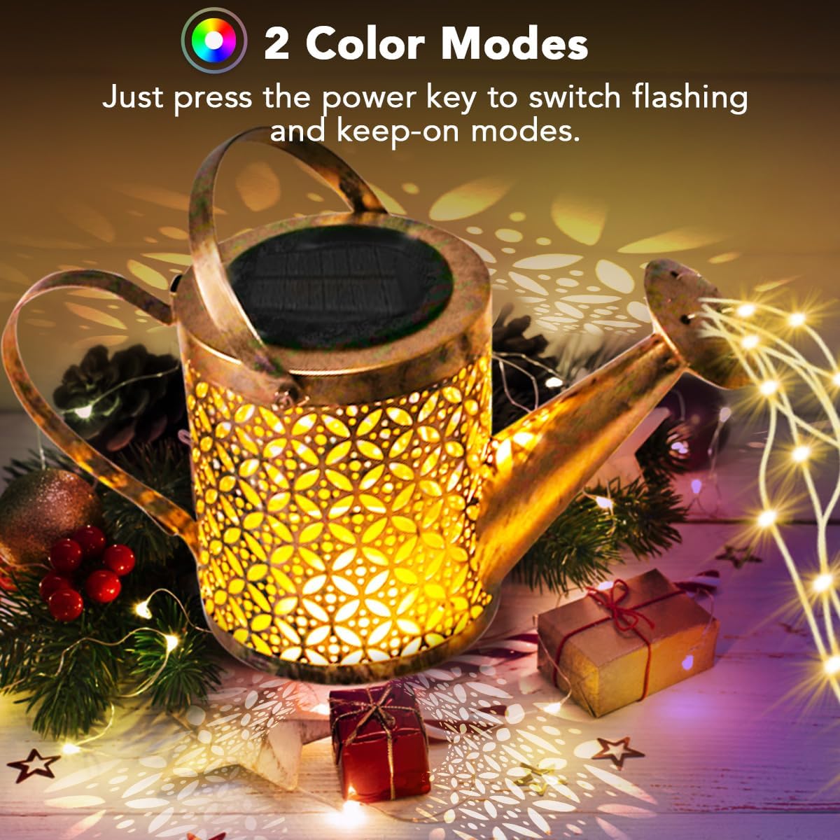 LED Watering Can Solar String Light | Alpha Lights