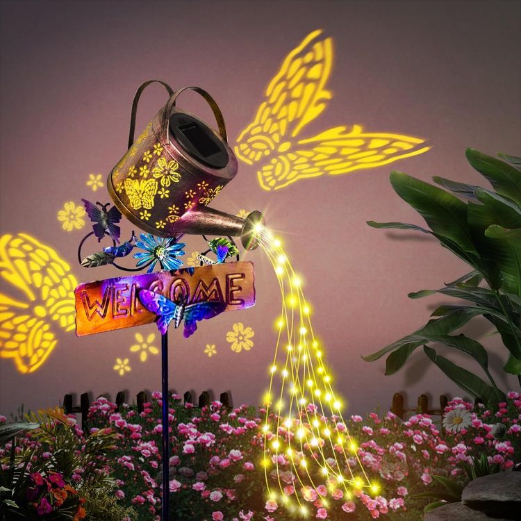 Picture of LED Watering Can Solar String Light - IP65 Waterproof, Dual Mode, Decorative Garden Light, Rechargeable